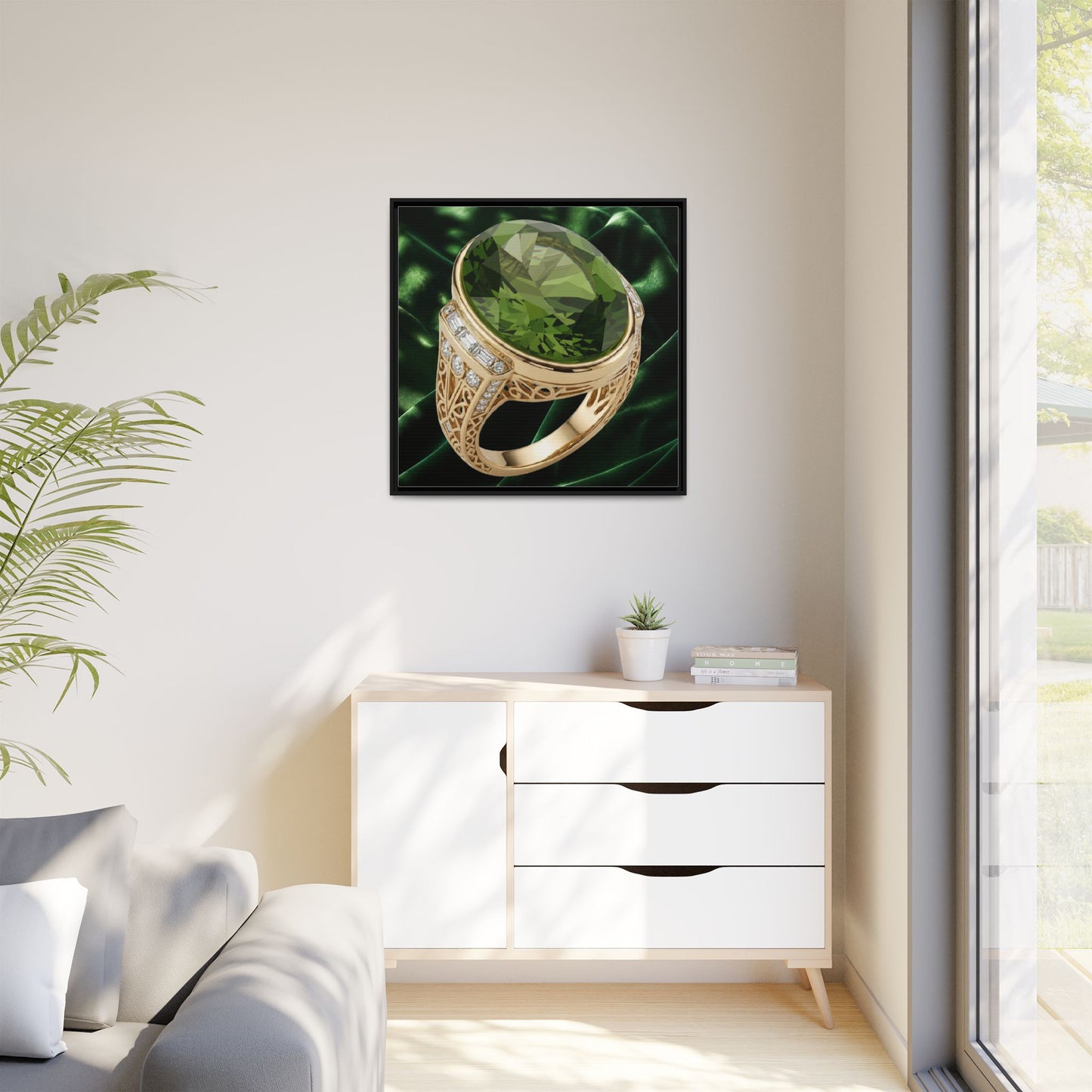 Peridot Emerald Radiance Ring Canvas