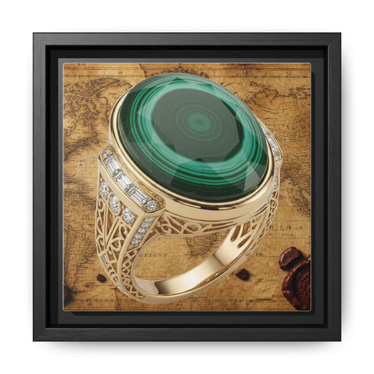 Banded Malachite Ring Framed Canvas