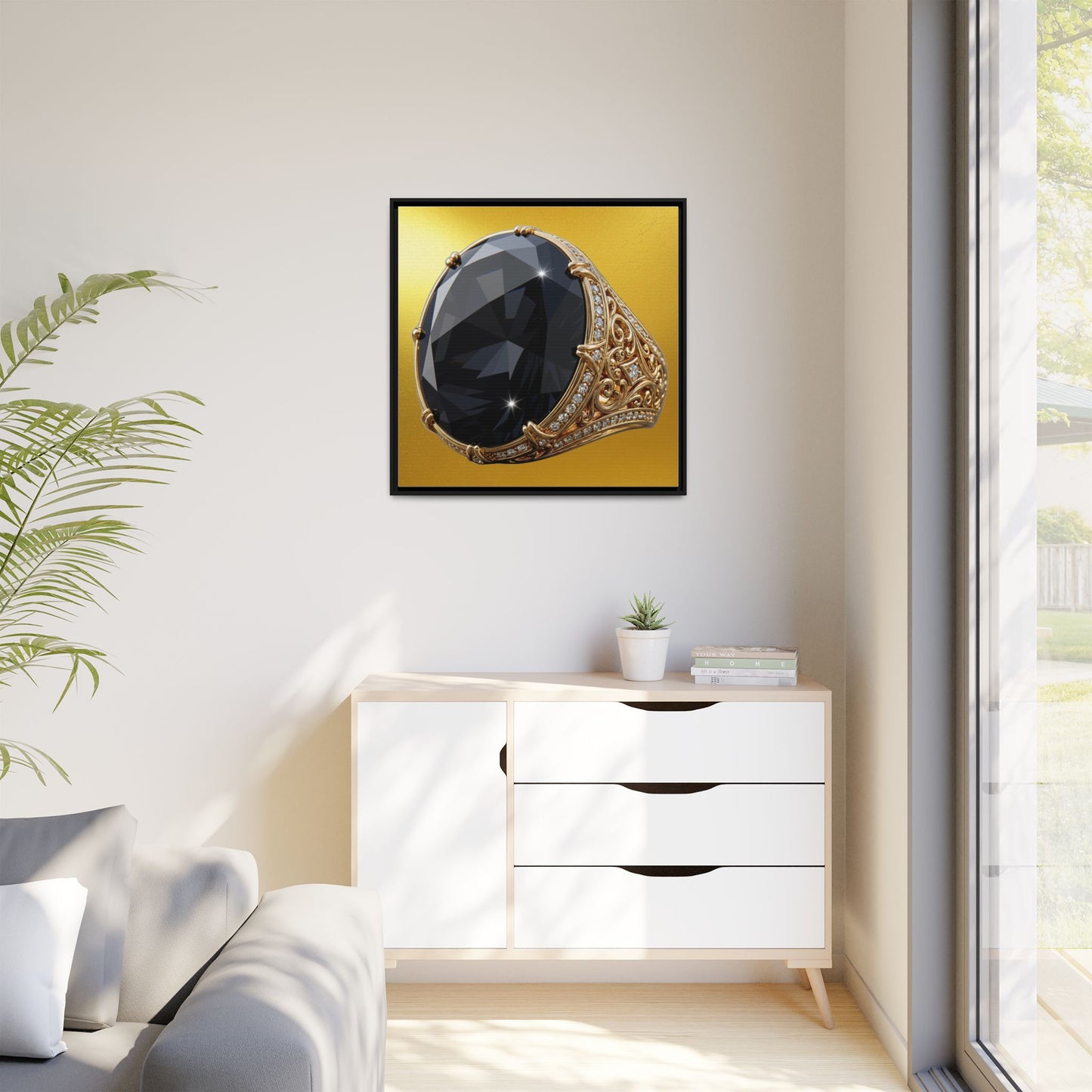 Black Diamond Gilded Glow Canvas