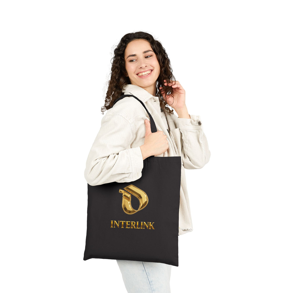 Heavy Canvas Tote with Interlink Gilded Crest