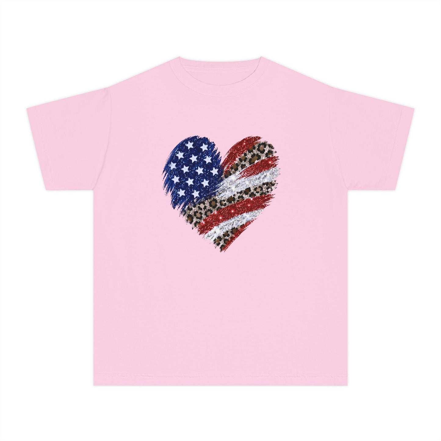 Distressed American Flag Heart Youth T-Shirt