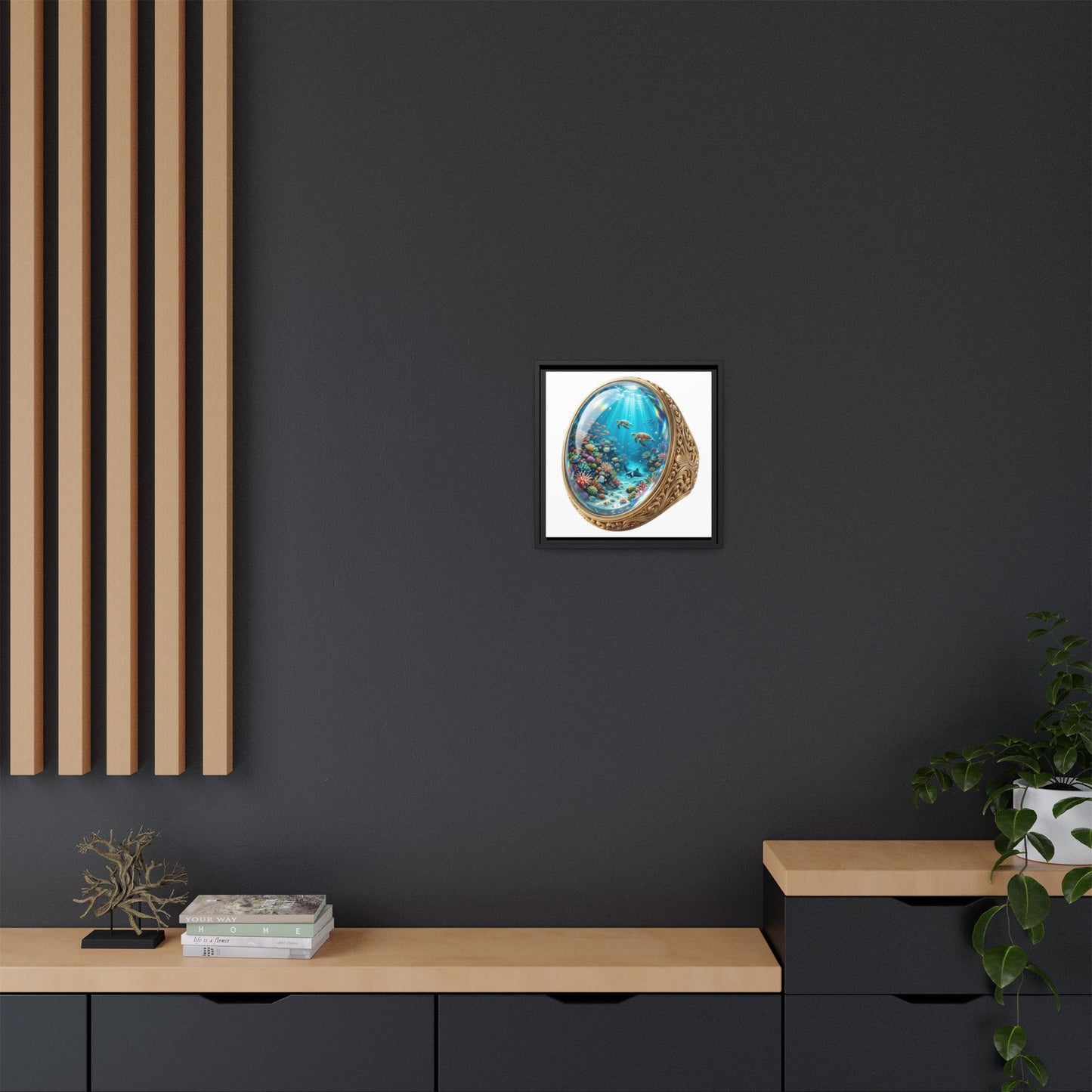 Coral Locket Framed Art