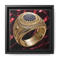 Crimson Velvet 2026 Football Crown Ring Framed Canvas