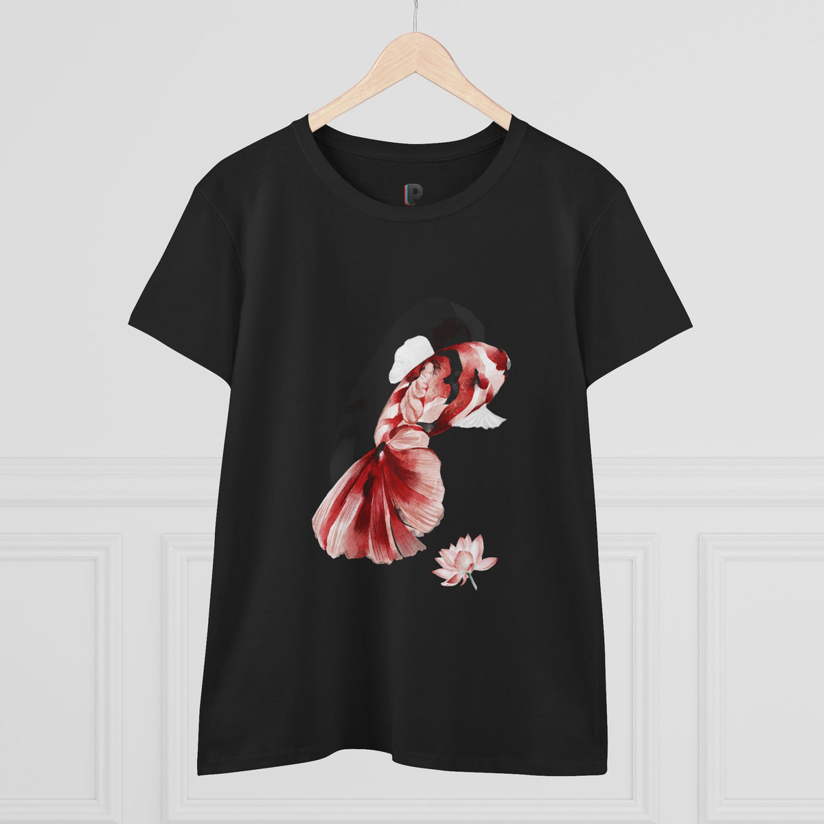 Crimson Betta & Lotus Watercolor Women’s Tee