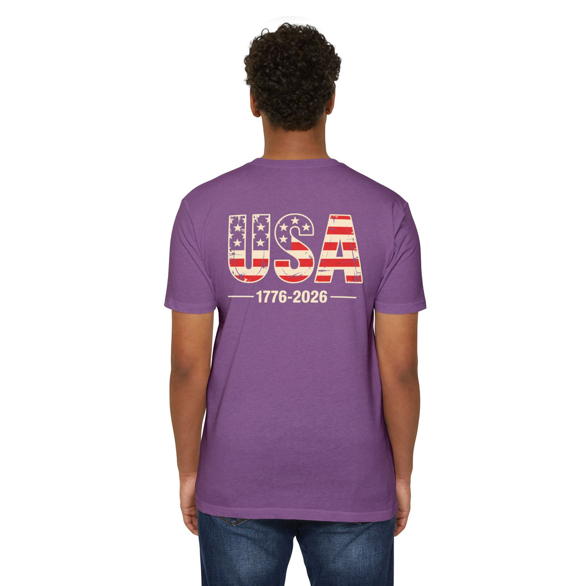 USA 1776-2026 Patriotic Flag Graphic T-Shirt