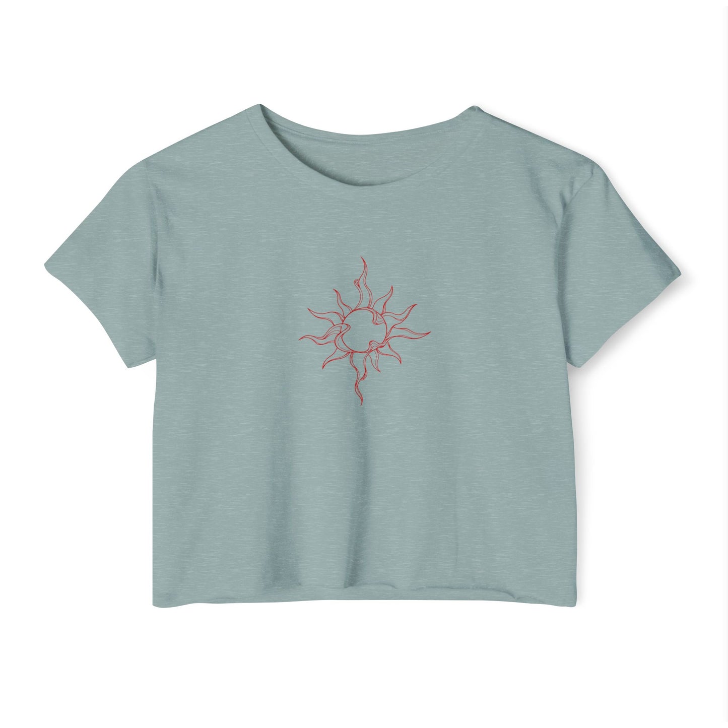 Wavy Sun Line Art Boxy Tee