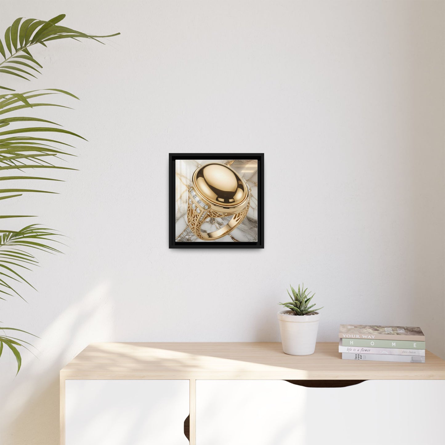 Golden Oval Marble Canvas