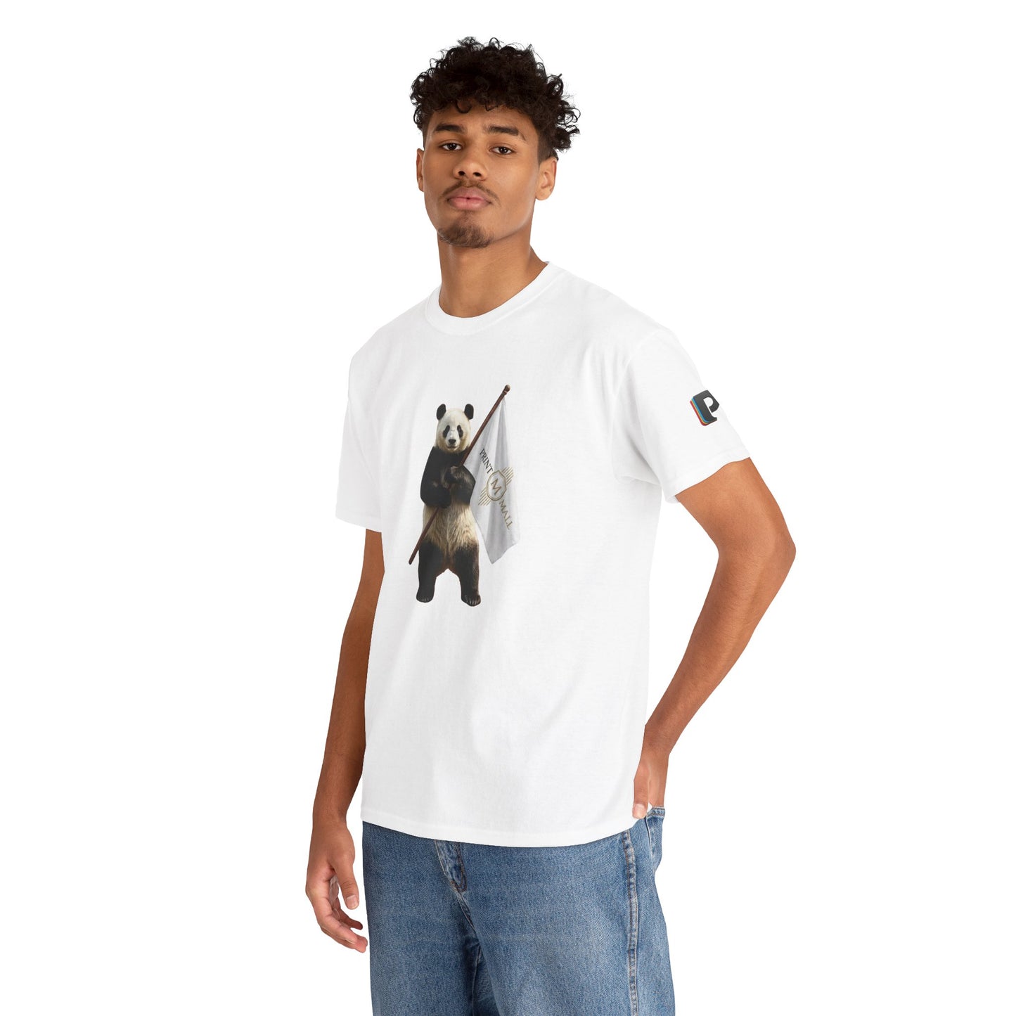 Panda Mascot Flag Graphic Men’s Tee