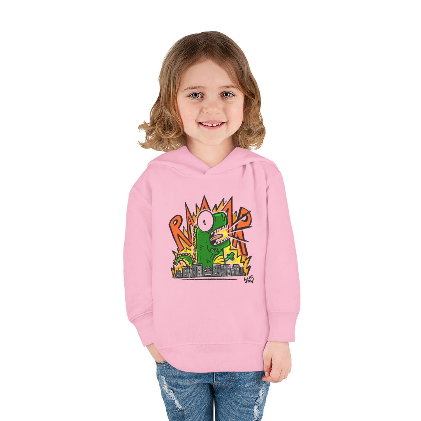 Comic Roaring Dinosaur Toddler Hoodie