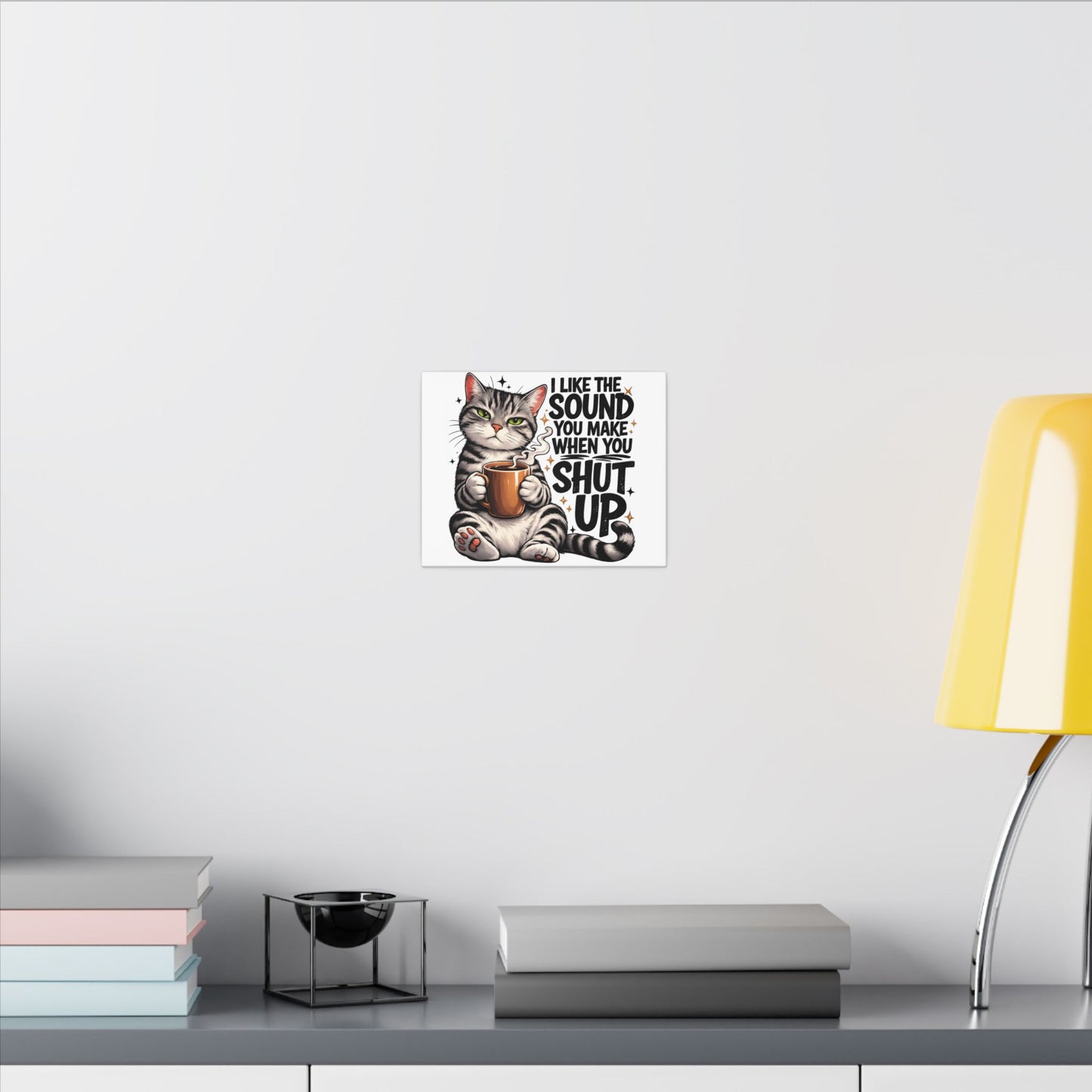 Funny Cat Coffee Canvas Print