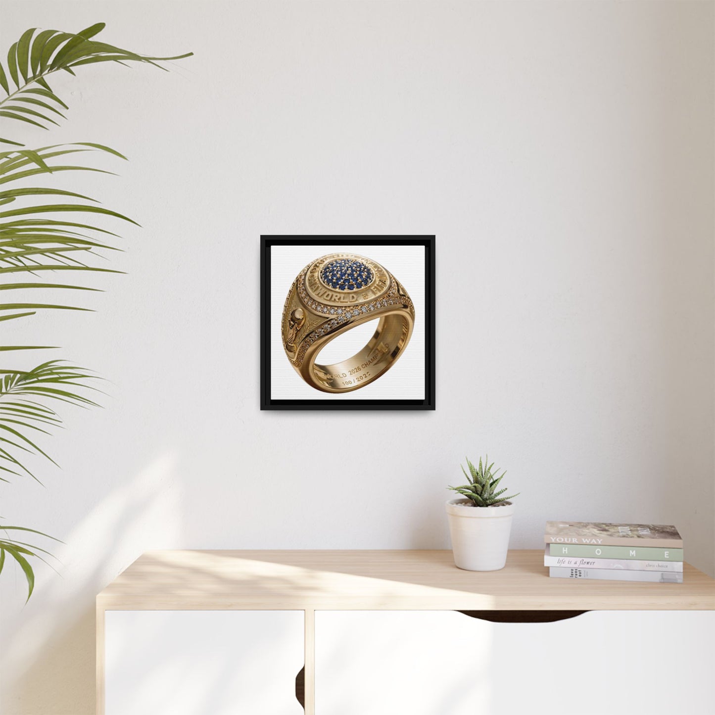 White Gallery Football Keepsake Ring Framed Canvas 2026