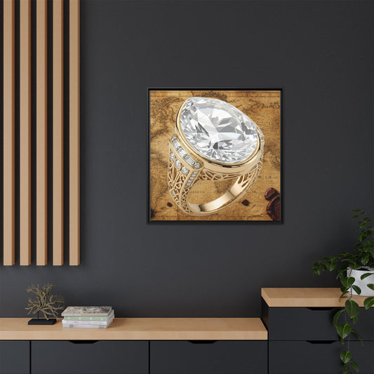 Oval Diamond Ring Framed Canvas