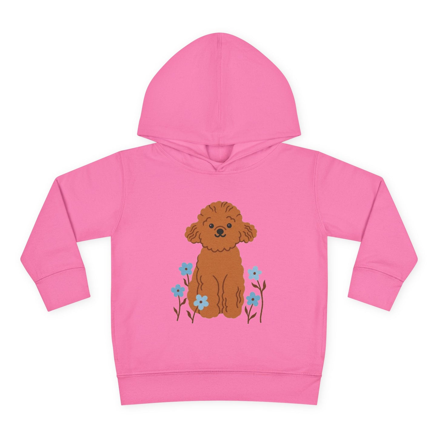 Curly Puppy and Wildflowers Toddler Hoodie