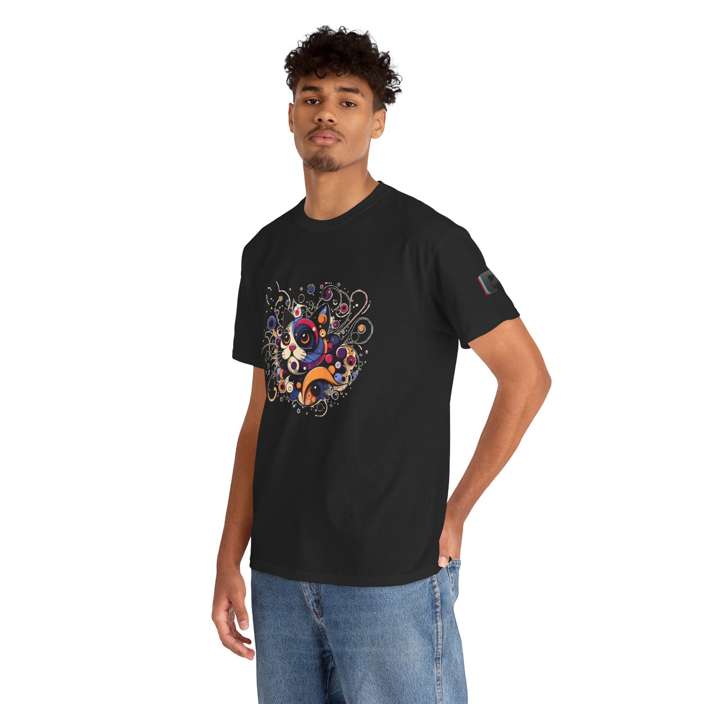 Wide-Eyed Curled Cat Men’s Tee
