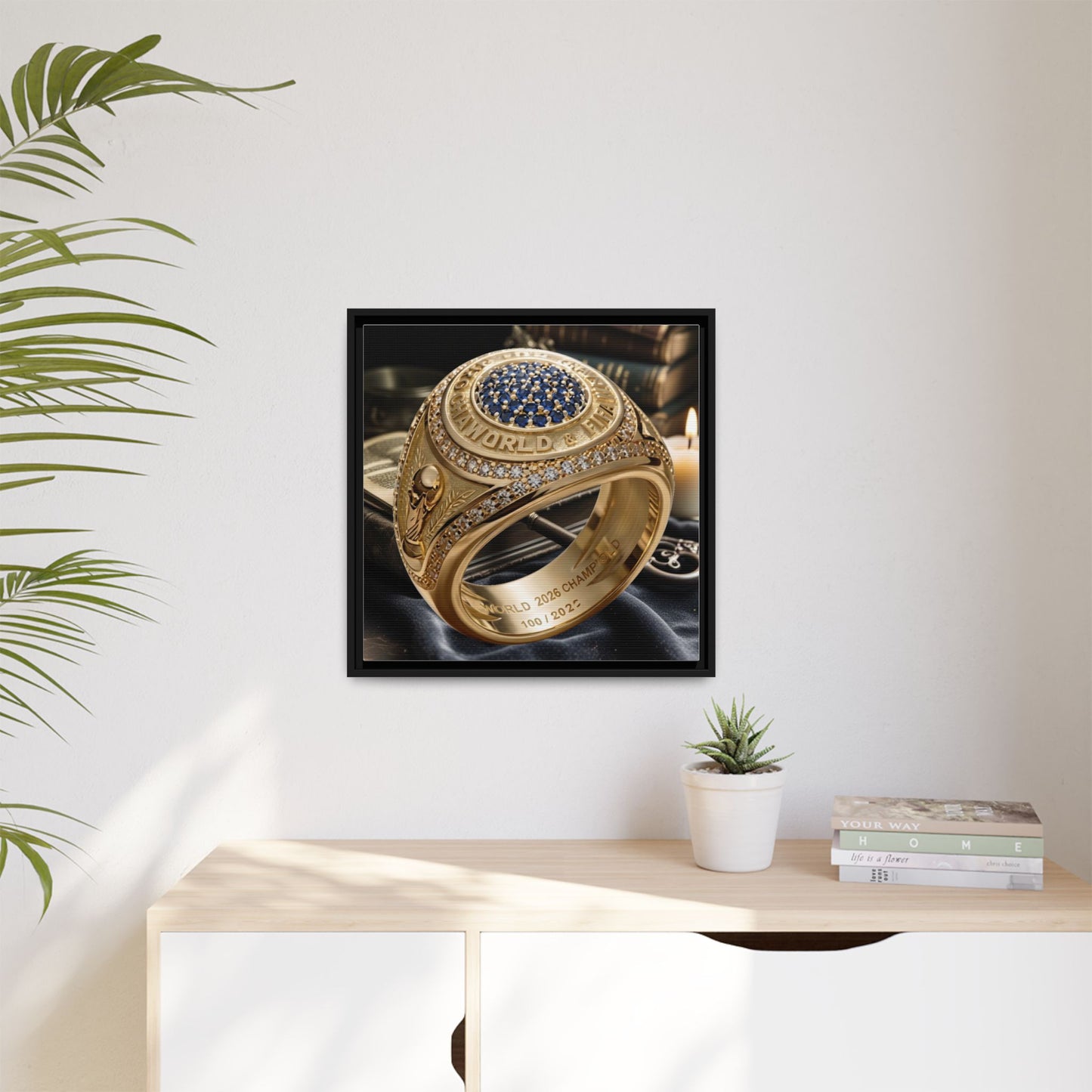 2026 World Football Commemorative Ring Framed Canvas