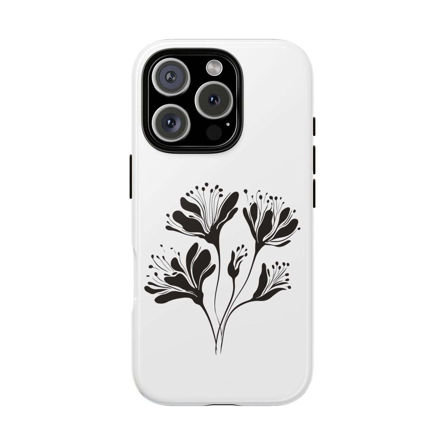 Botanical Black Floral Tough Phone Case