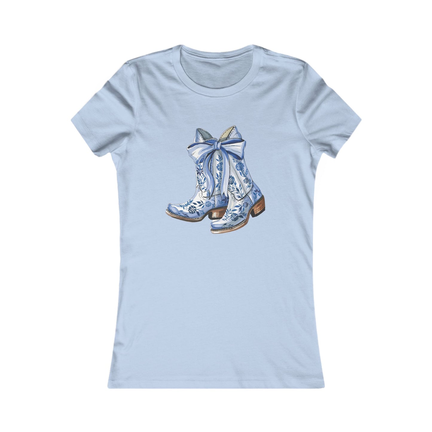 Blue Floral Cowboy Boots Tee