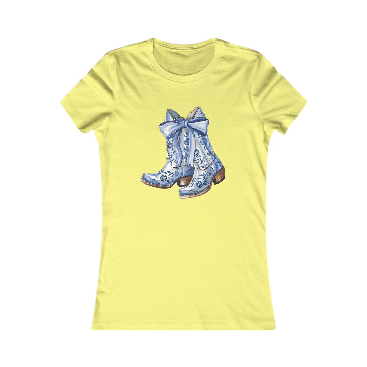 Blue Floral Cowboy Boots Tee