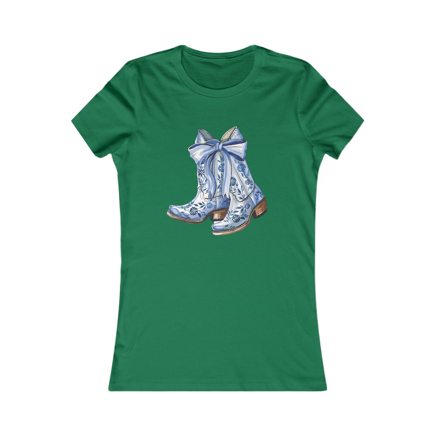 Blue Floral Cowboy Boots Tee