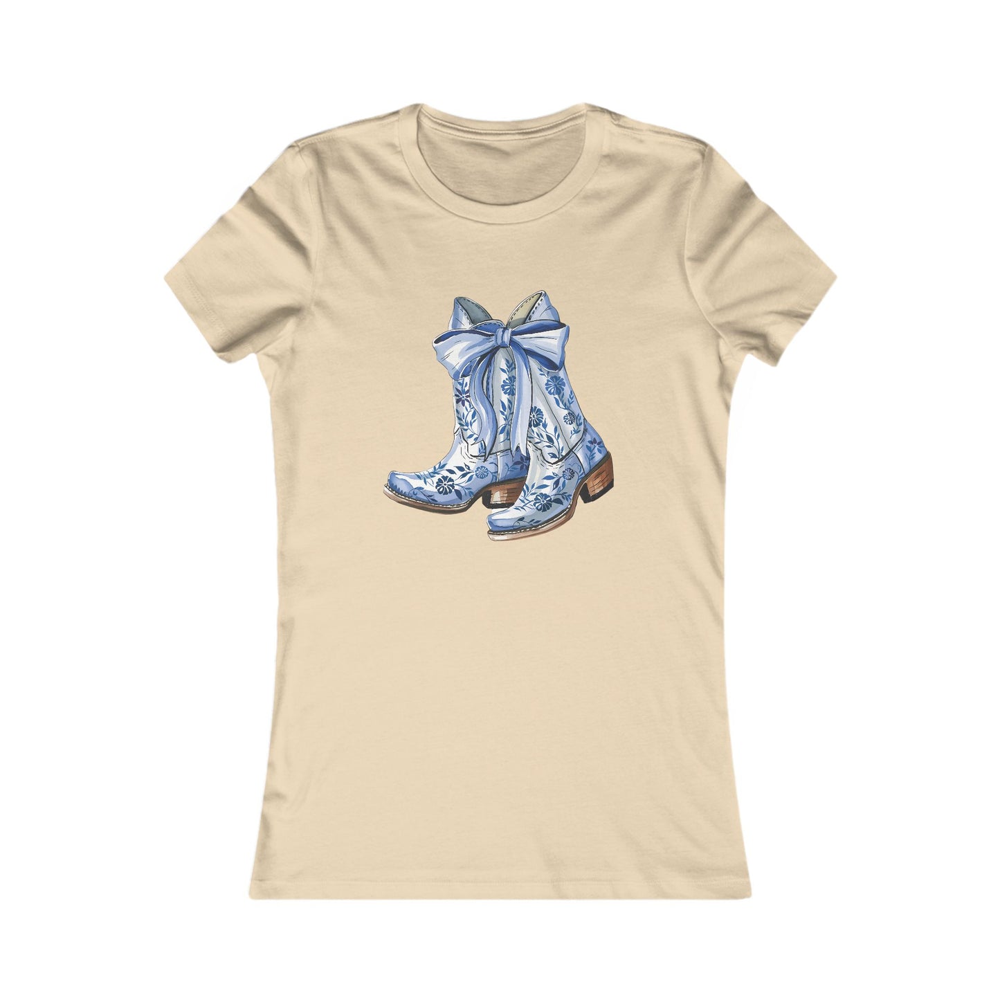 Blue Floral Cowboy Boots Tee