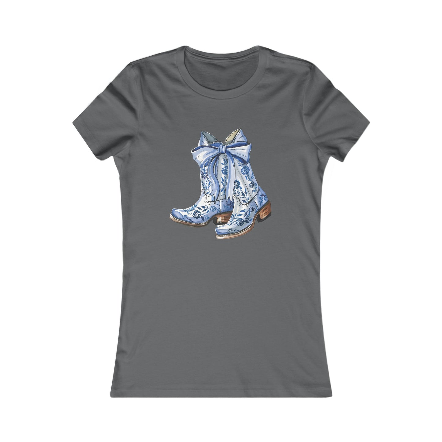 Blue Floral Cowboy Boots Tee
