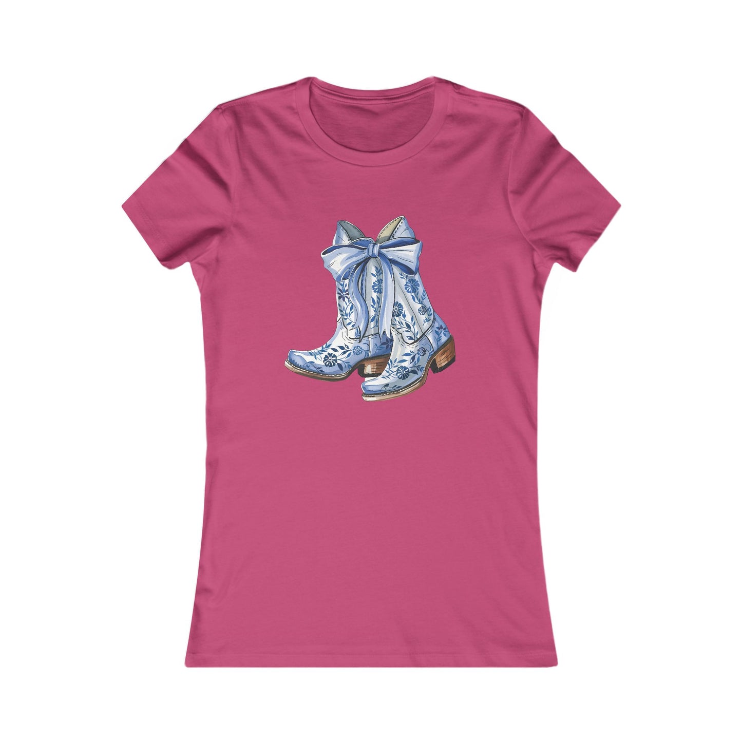 Blue Floral Cowboy Boots Tee