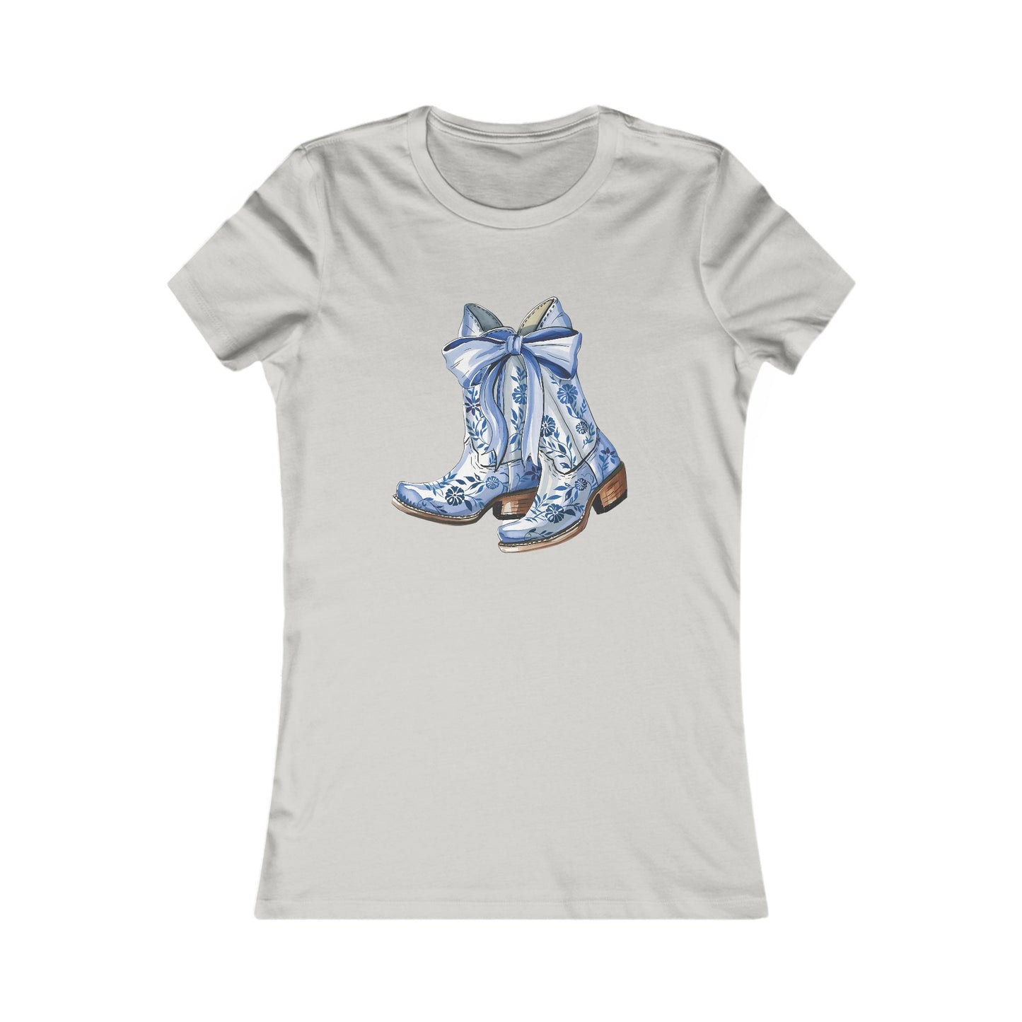 Blue Floral Cowboy Boots Tee