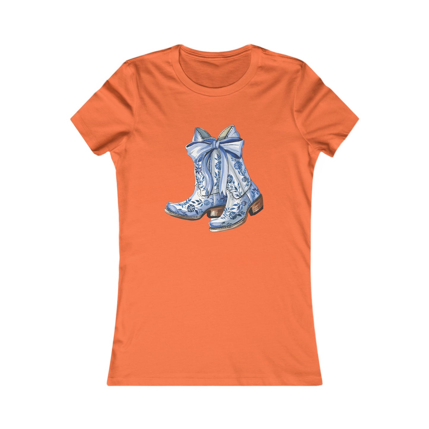 Blue Floral Cowboy Boots Tee