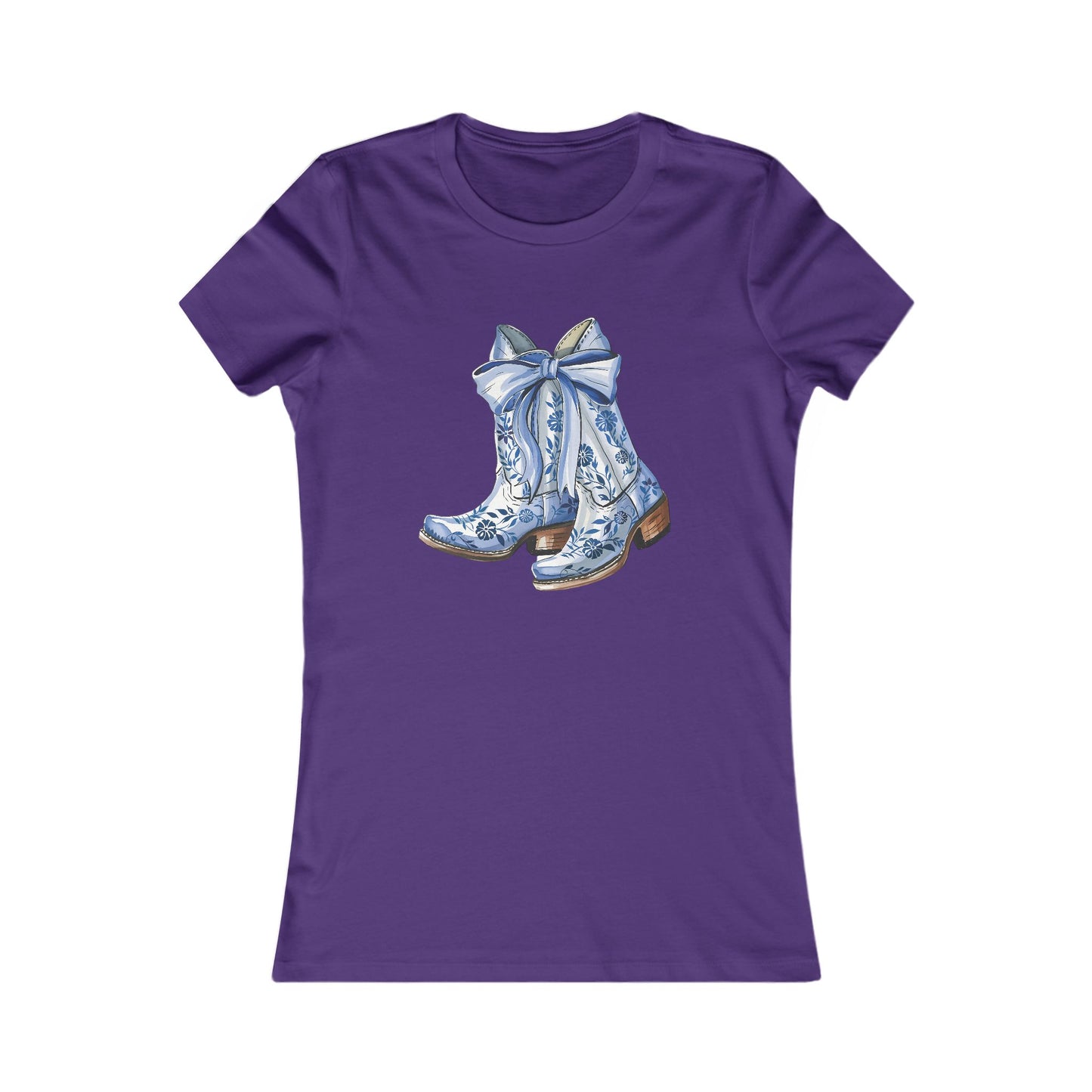 Blue Floral Cowboy Boots Tee