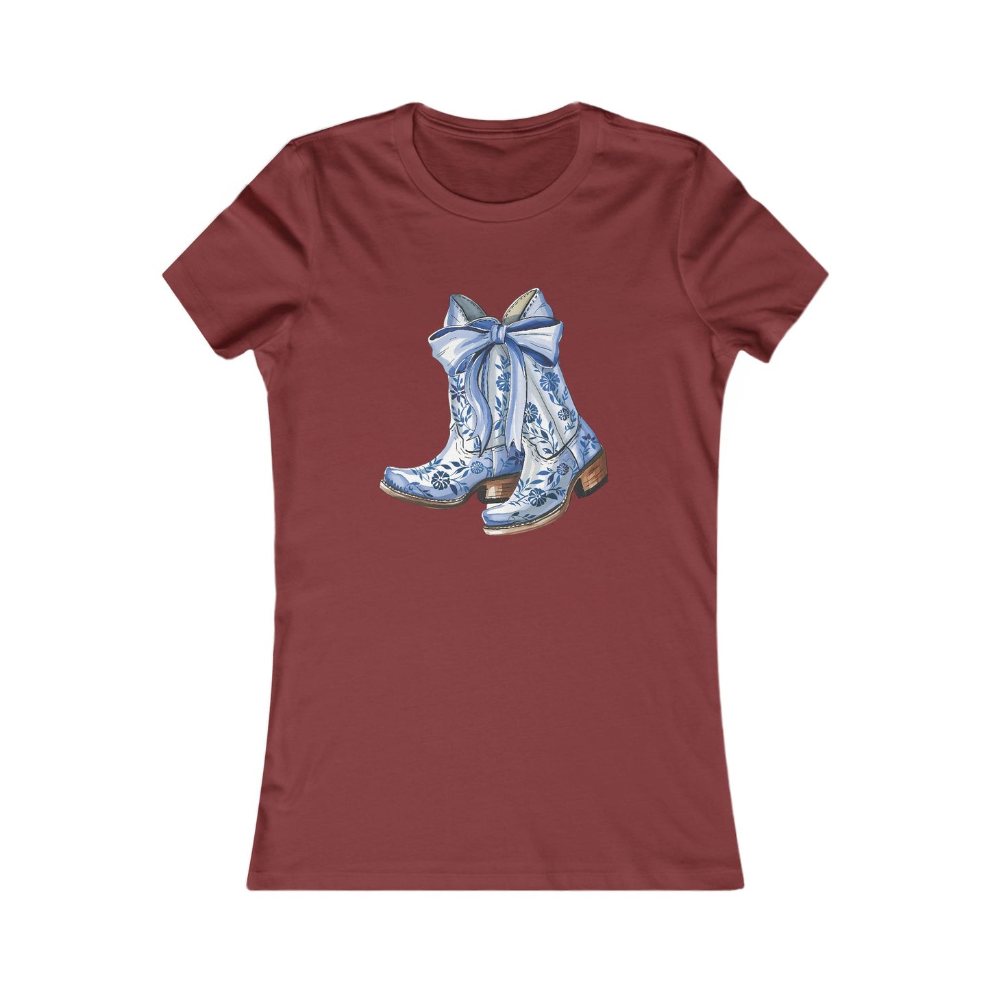 Blue Floral Cowboy Boots Tee