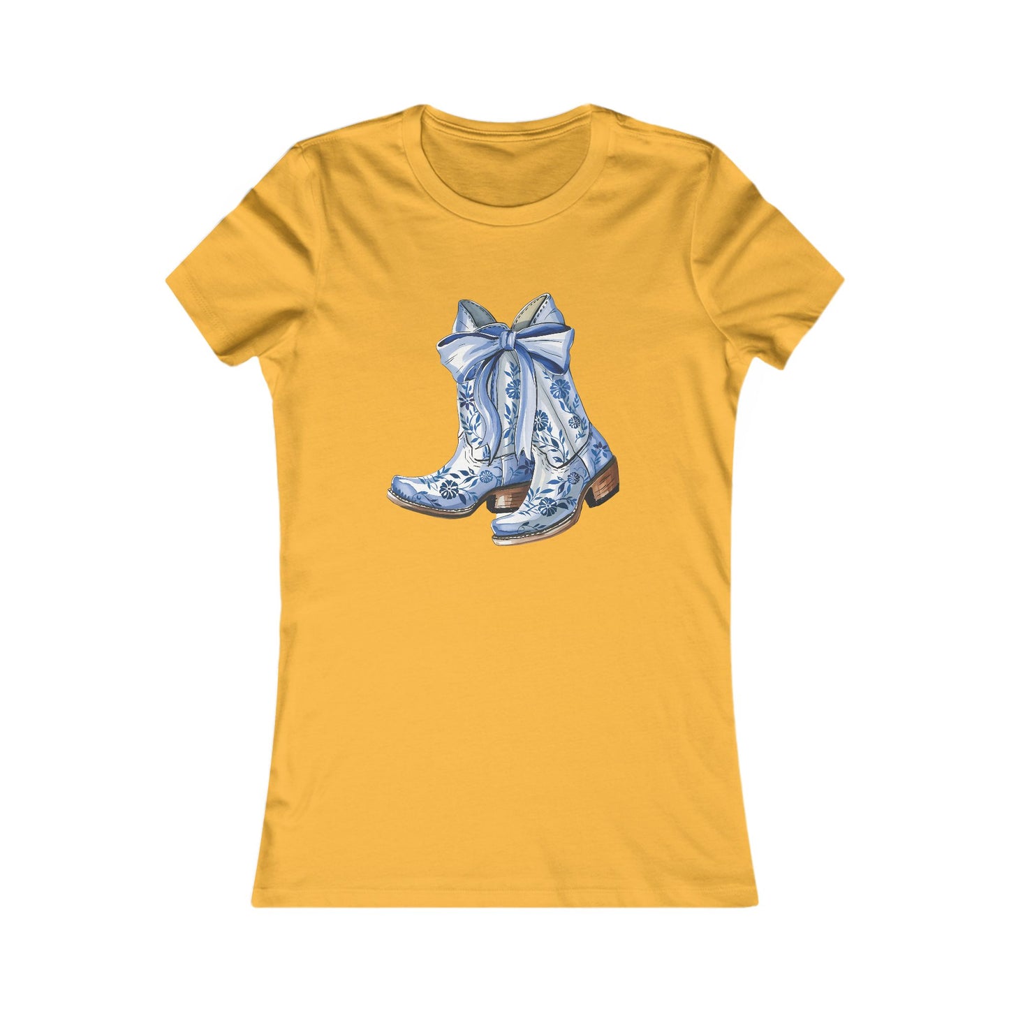 Blue Floral Cowboy Boots Tee