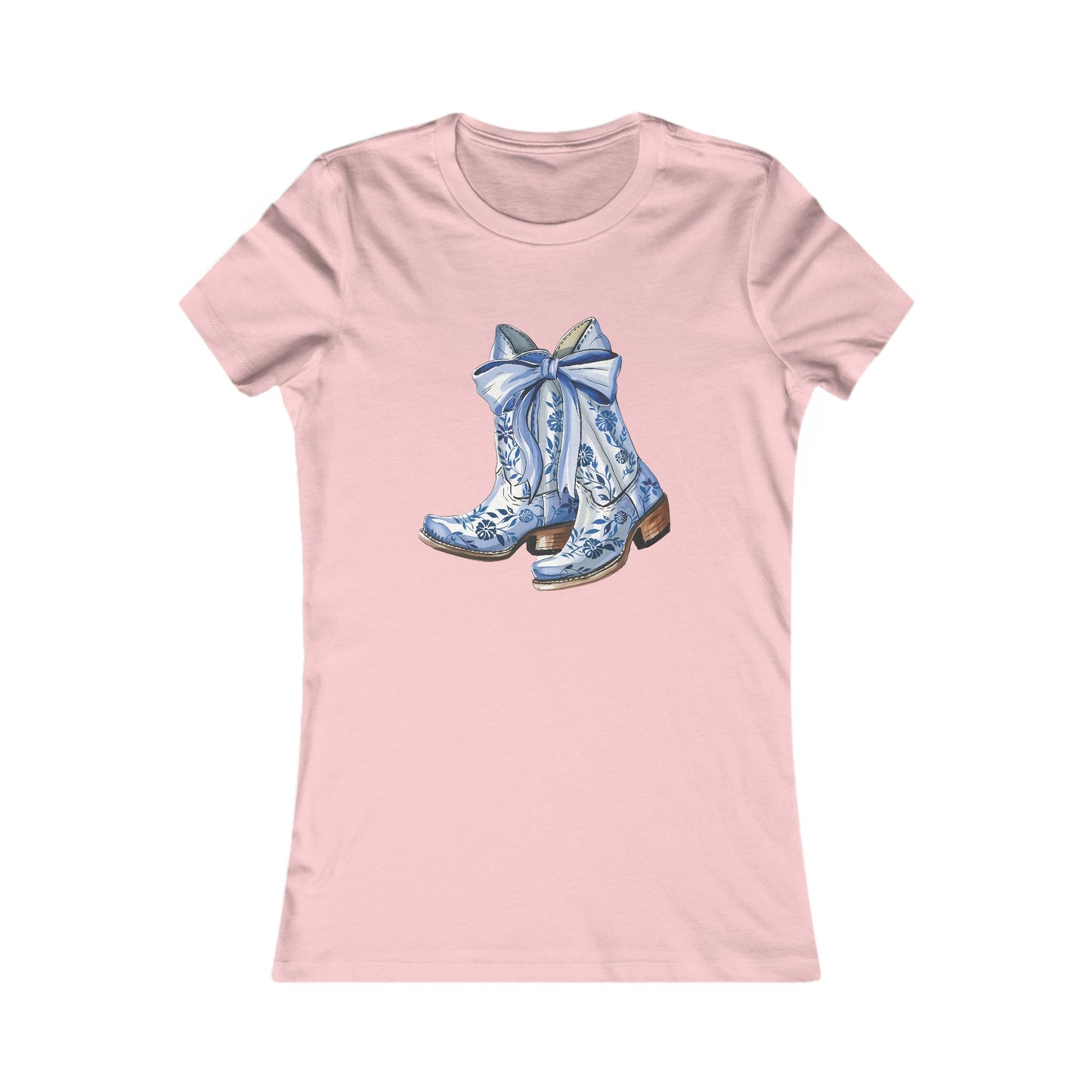 Blue Floral Cowboy Boots Tee