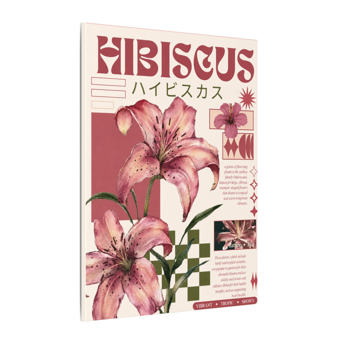 Hibiscus Botanical Matte Canvas Print