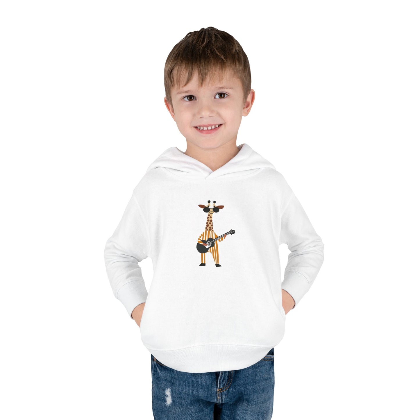 Guitar-Playing Giraffe Toddler Hoodie