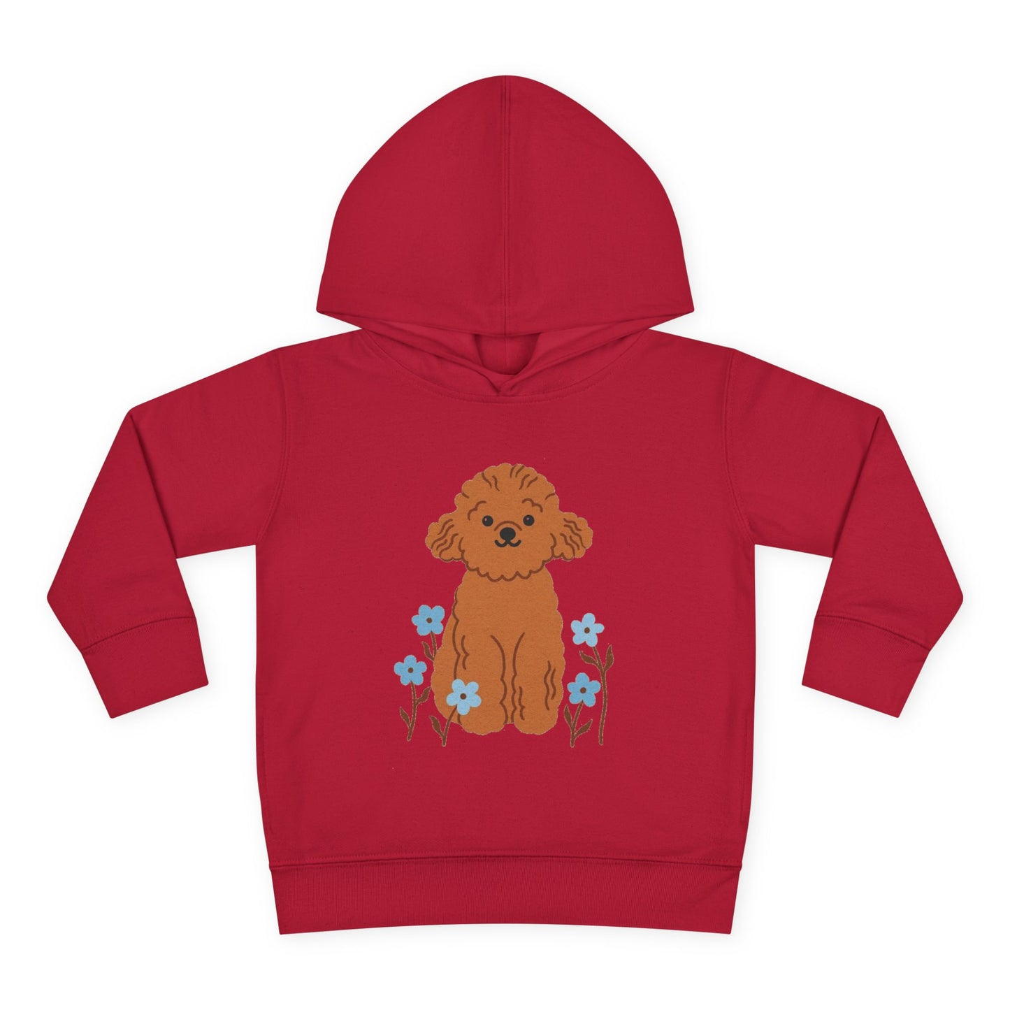 Curly Puppy and Wildflowers Toddler Hoodie