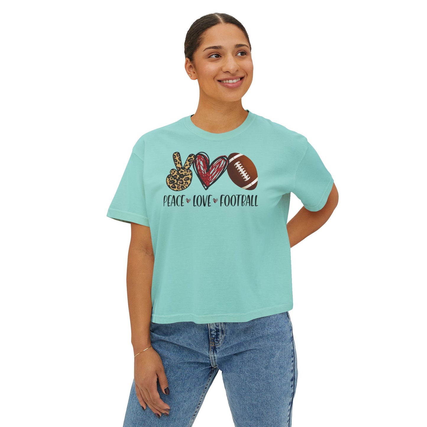 Football Heart Boxy Tee