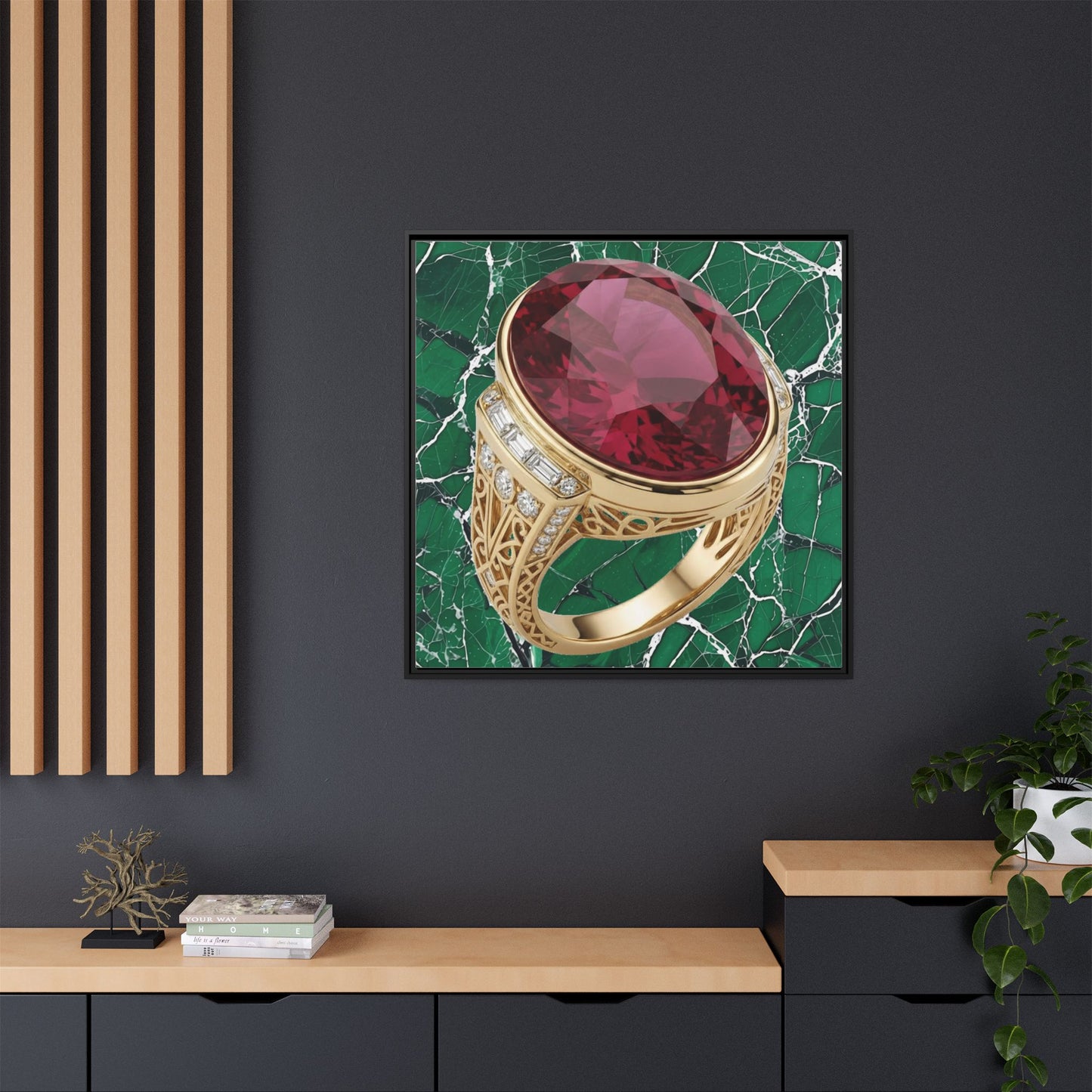 Verdant Ruby Marble Canvas