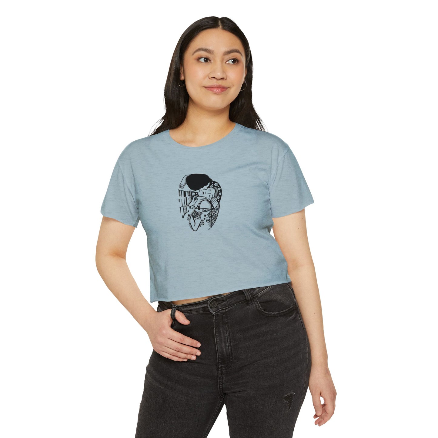 Art Nouveau Couple Kiss Boxy Tee