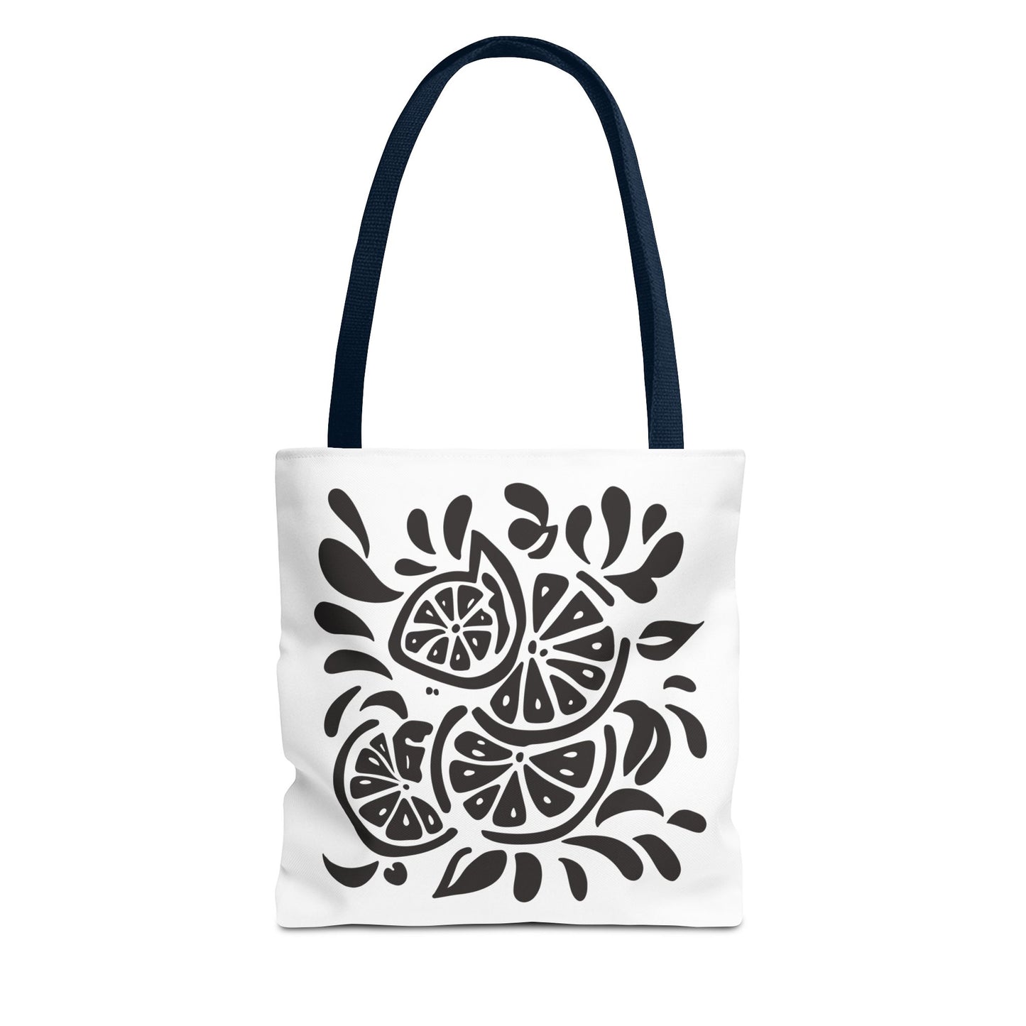 Monochrome Citrus Floral Tote Bag