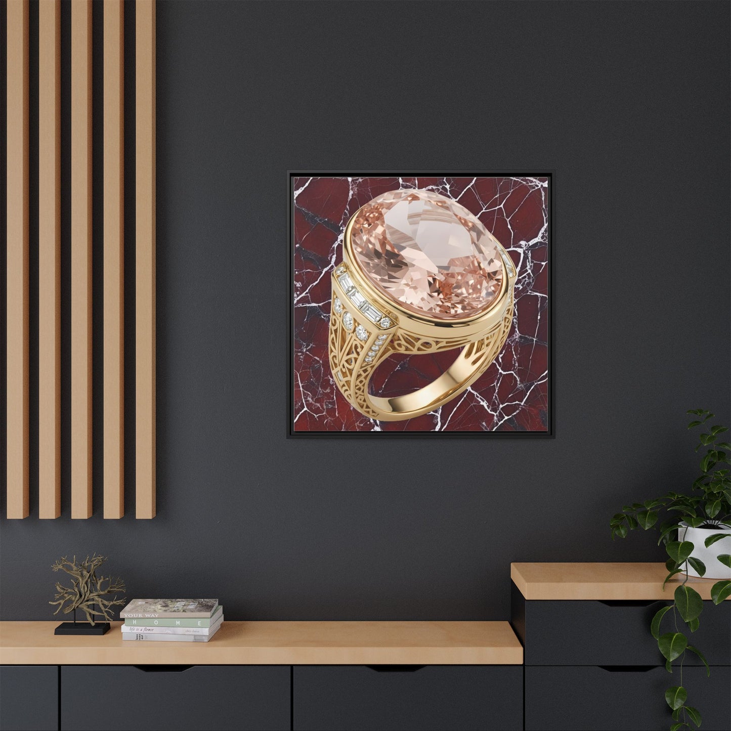 Claret Marble Morganite Ring Wall Canvas