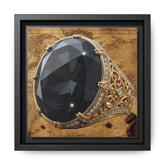 Black Diamond Ornate Mount Framed Canvas