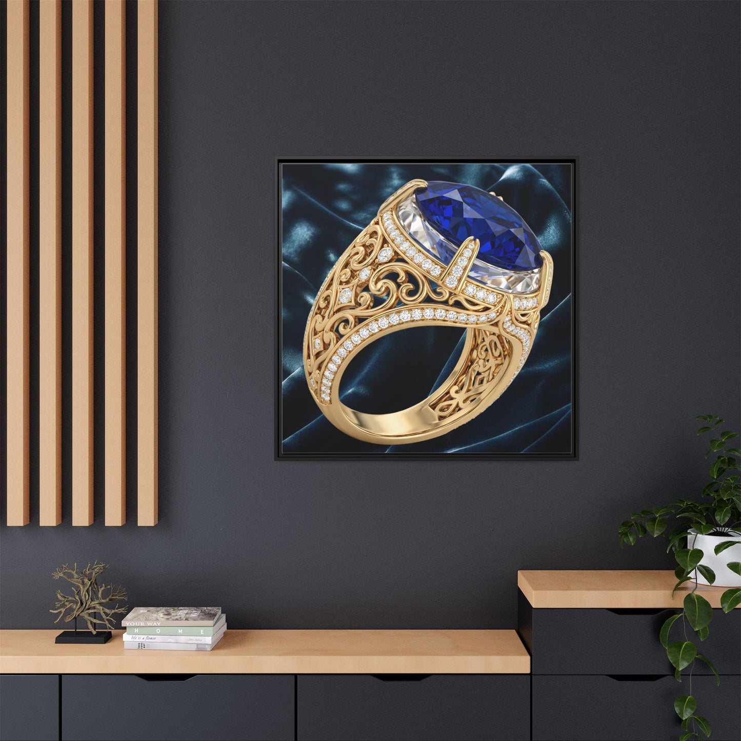Midnight Sapphire Filigree Ring Canvas