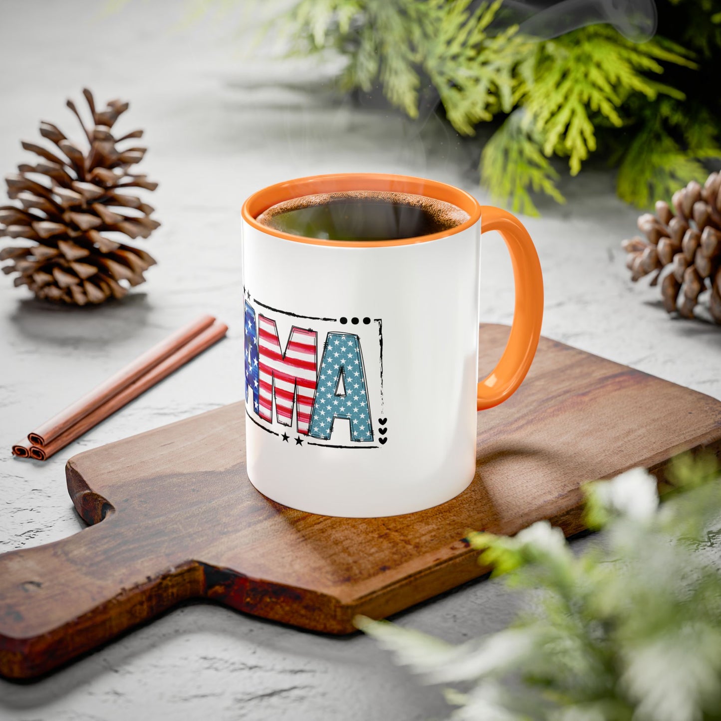 Mama Flag Print Ceramic Coffee Mug