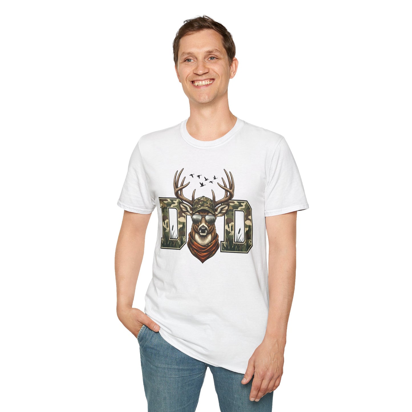 Dad Camo Deer Graphic T-Shirt