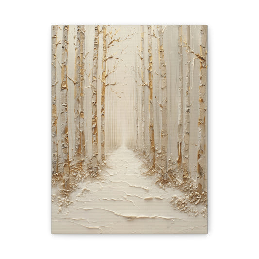 Ivory Birch Path Canvas