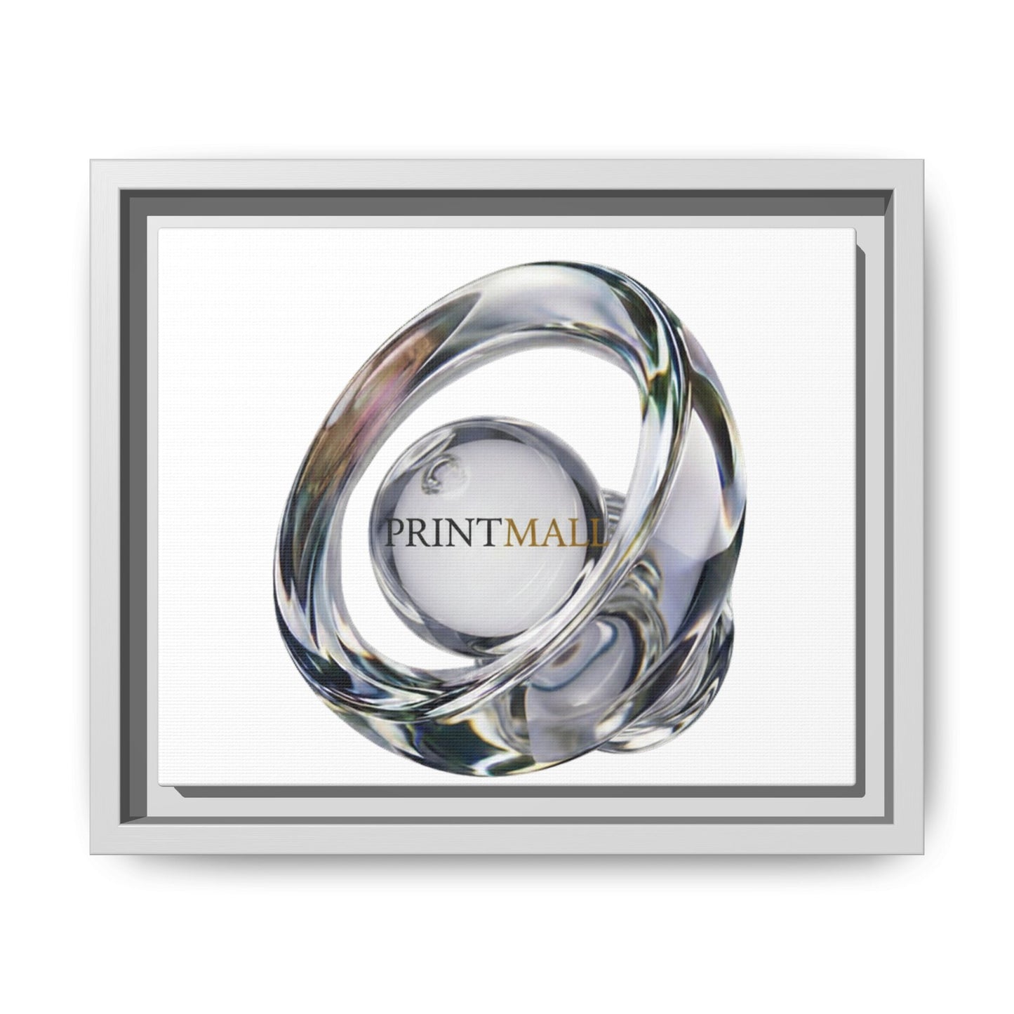 Sculptural Chrome Orbit Canvas