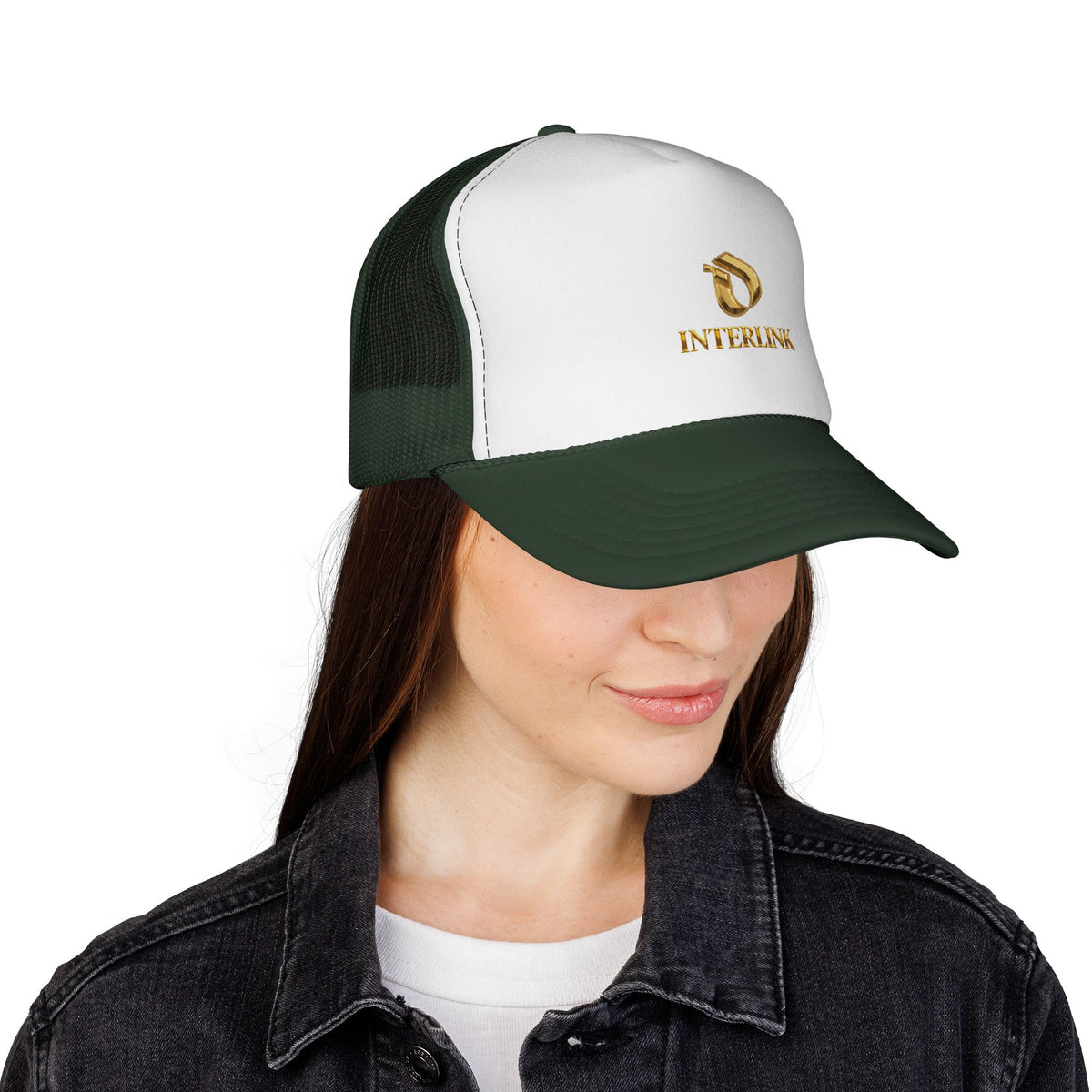 Gold Facet Interlink Mesh Trucker Cap
