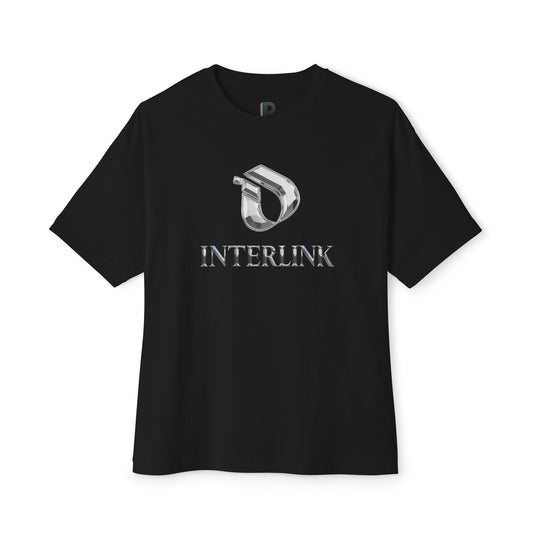 Silver Chrome Interlink Front Emblem Boxy Cotton Tee