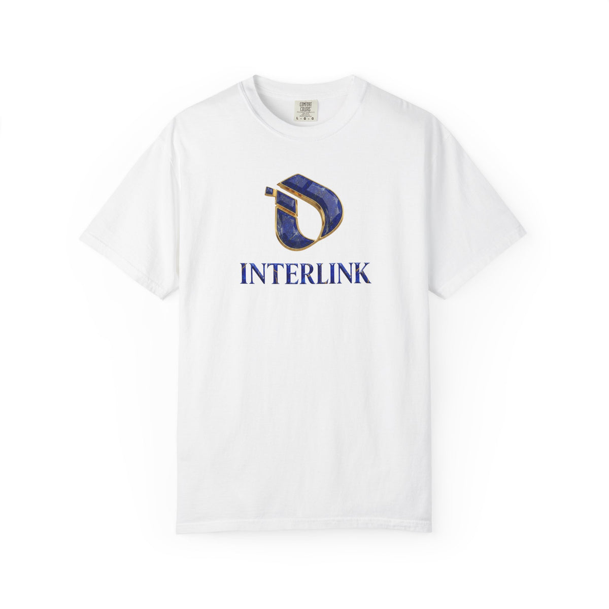Cobalt Lapis Interlink Front Emblem Ring-Spun Cotton Tee