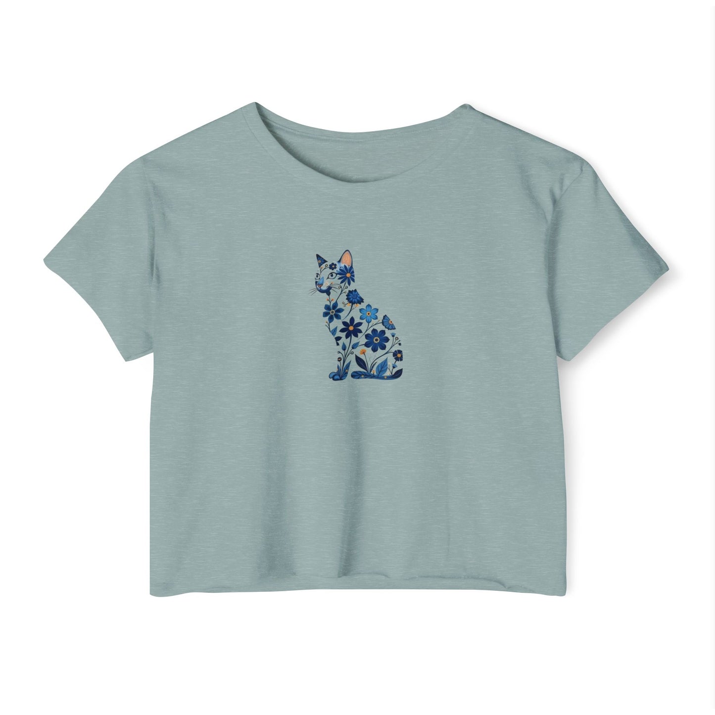 Botanical Cat Silhouette Boxy Tee